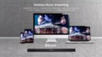 Multiple devicesphone tablet desktop monitor and laptopplaying the same drum image via Bluetooth wireless music streaming