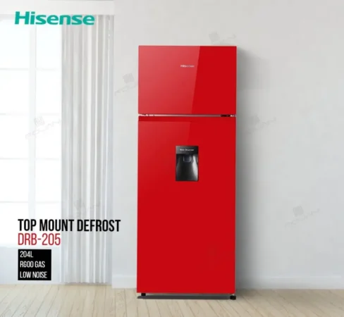 HISENSE REFRIGERATOR REF 205DRB (RED COLOUR) WITH WATER DISPENSER R600 GAS