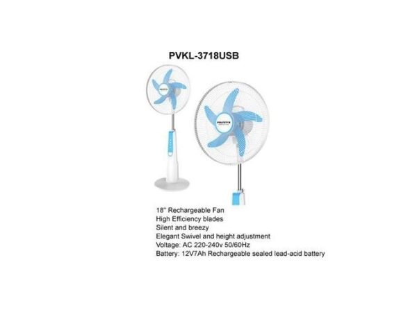 Polystar Rechargeable Fan: PVKL-3718USB