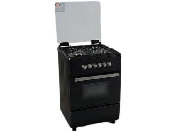 Maxi 6060 Gas Cooker - 3 Burners, 1 Electric - Black