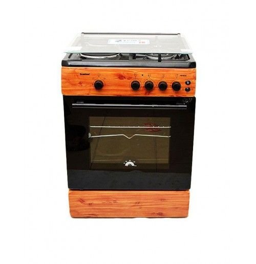 Scanfrost 6 Series Cooker, WOOD FINISH, 3 GAS BURNERS(1 WOK+2 NORMAL)+ 1 HOT PLATES , GAS OVEN+GRILL+ TURNSPIT