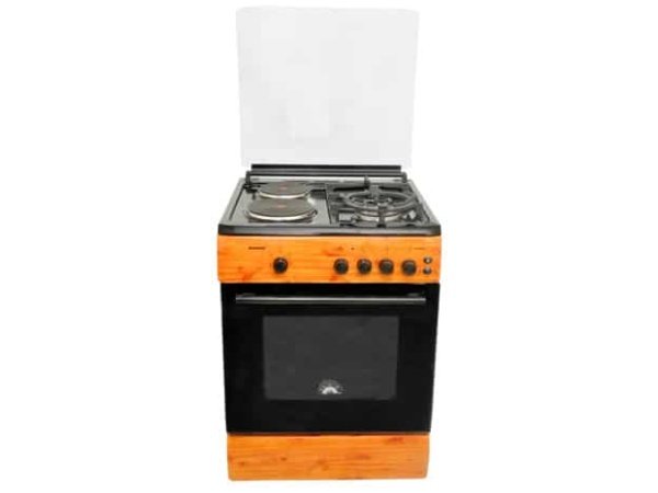 SCANFROST, 6 SERIES COOKER, WOOD FINISH, 2 GAS BURNERS(1 WOK+1 NORMAL)+ 2 HOT PLATES , GAS OVEN+GRILL+ TURNSPIT