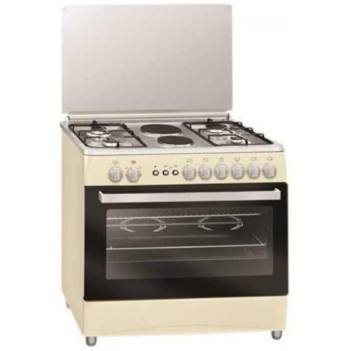Scanfrost K 9426 NE 90X60 CMS 4 GAS BURNERS + 2 HOT PLATES WITH ELECTRIC OVEN GRILL AND TURNSPIT WITH CREAM FINISH