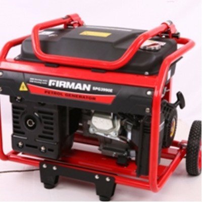 Sumec Firman 7.2KVA Generator ECO8990ES key starter gasoline generator aided with two wheels, 100% pure copper wire, red frame