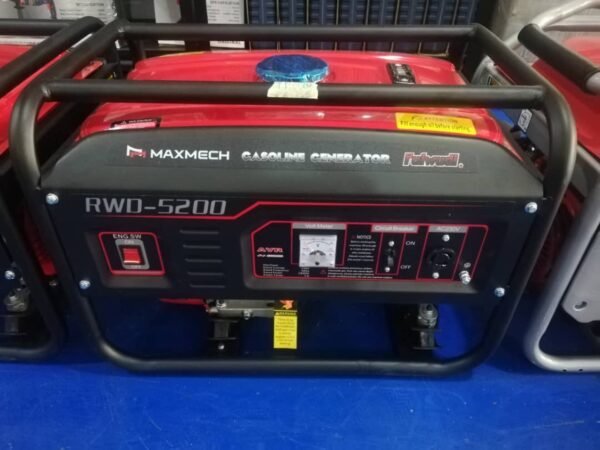 Maxmech 3KVA Generator RWD5200 manual petrol front view