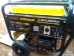 28KVA 25KW generator offering key start recoil start built in AVR overload protection oil alert system yellow tank tyres handles 100 copper