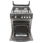 Quick Overview CK6400B  60x60cm  Gas Oven 4 Gas Burner Glass Top Lid with Black Border Push Button Ignition for Cooktop Turnspit Double Glass Oven Door 1 Oven Tray