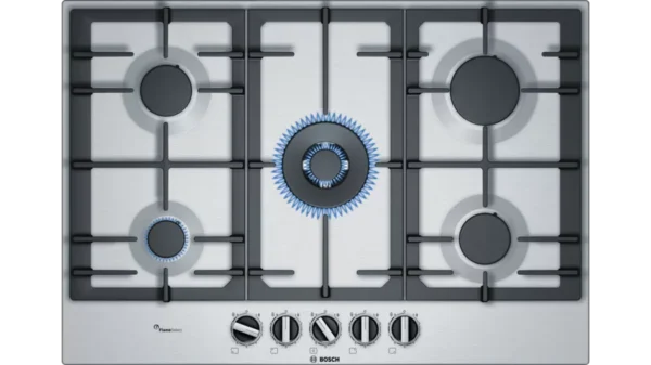 Bosch 70cm Steel Gas Hob PCQ7A5B90