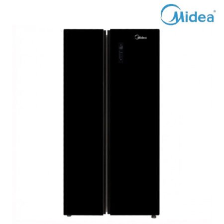 Midea 510L, Side by Side Ref, HC 689WEN(Black), refrigerator, black glass, groceries, inverter compressor, without handle