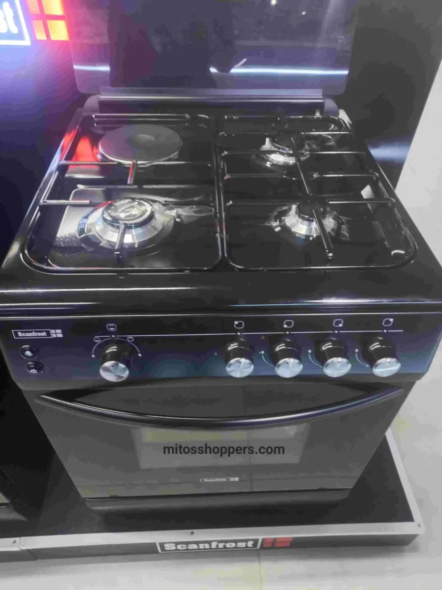 black scanfrost 4 burner gas cooker ck6302B black gas cooker for kitchen