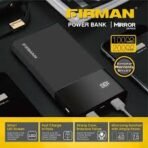 Firman 20000mAh Mirror Power Bank Black M20