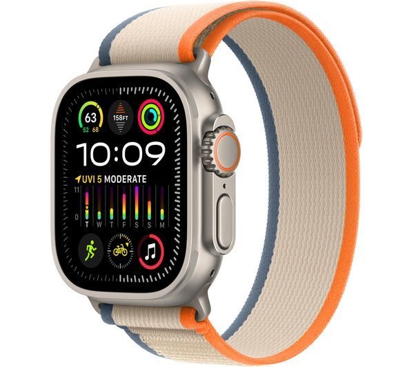 Apple Watch Ultra 2 GPS + Cellular 49mm Titanium Case with OrangeBeige Trail Loop   SM