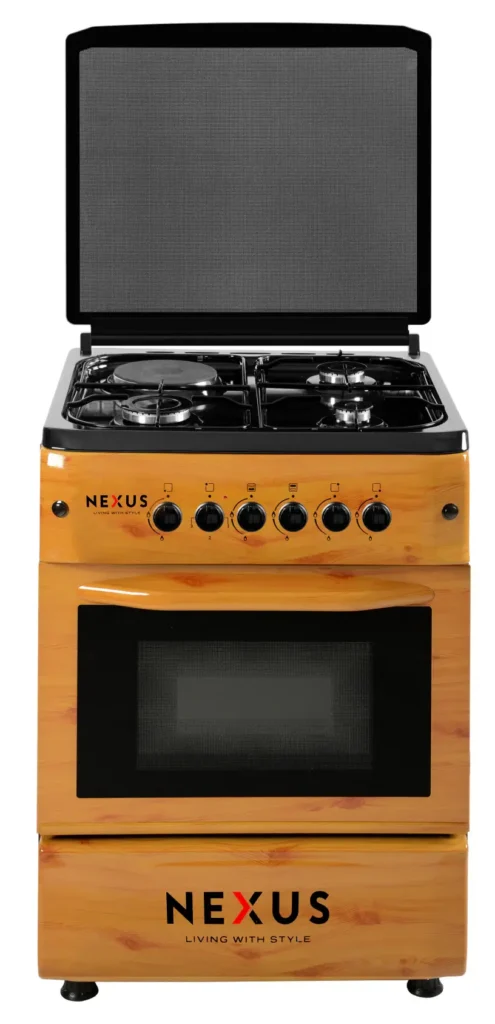 Nexu 3B 1E Gas Cooker Wood finish NX6004 BS | Mitos Shoppers Nexu 3B 1E Gas Cooker Wood finish NX 6004 BS