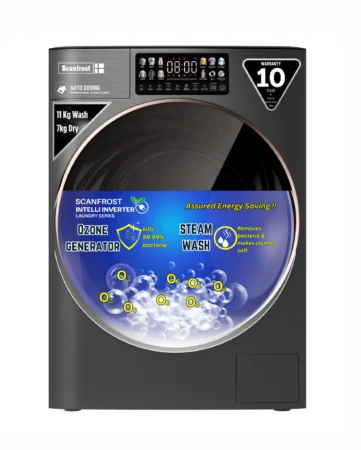 Scanfrost 11kg/7kg Front Load Washing Machine SFWD117INVME
