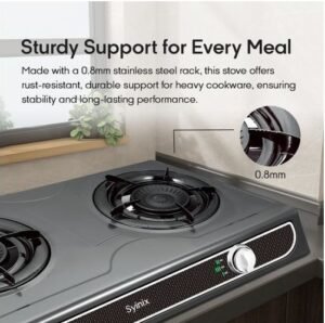 Syinix Gas Cooker B SGC1001  3 Burner Tabletop Cooker with Oven and Grill in Stainless Steel Finish
