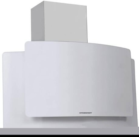 KitchenCraft 90cm White Tempered Glass Hood Elite