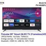 Polystar 85 Inch 4K Qled Smart TV PV HK85FLQLED