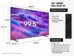 Samsung 100 Inch Neo QLED 4K Smart TV QA100QN80F 2025 dimension