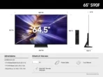 Samsung 65 Inch OLED AI Smart TV QA65S90F 2025 dimesnsion