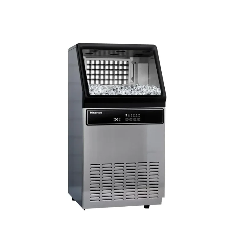 An portrait image of Hisense 45KG Ice Maker HIS ICM 9000 with ice inside