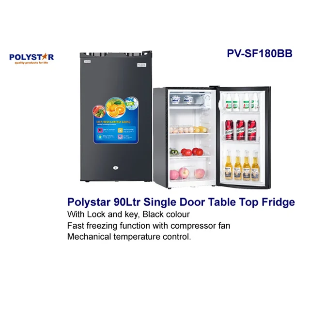 POLYSTAR 90L Single Door Table Top Refrigerator PV SF180BB