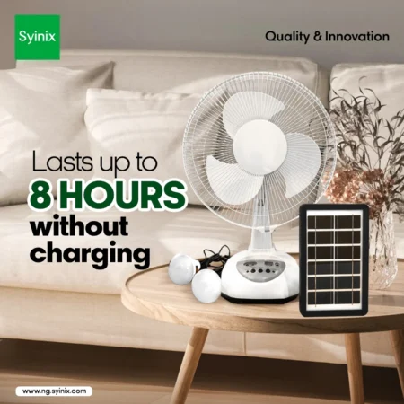 Syinix 12 Inches 18W Rechargeable Fan SRSF 12E1
