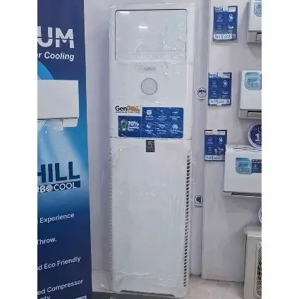 2026021011129657jpg | Mitos Shoppers Tall white free standing water cooler with a control panel displayed in a showroom next to blue promotional banners