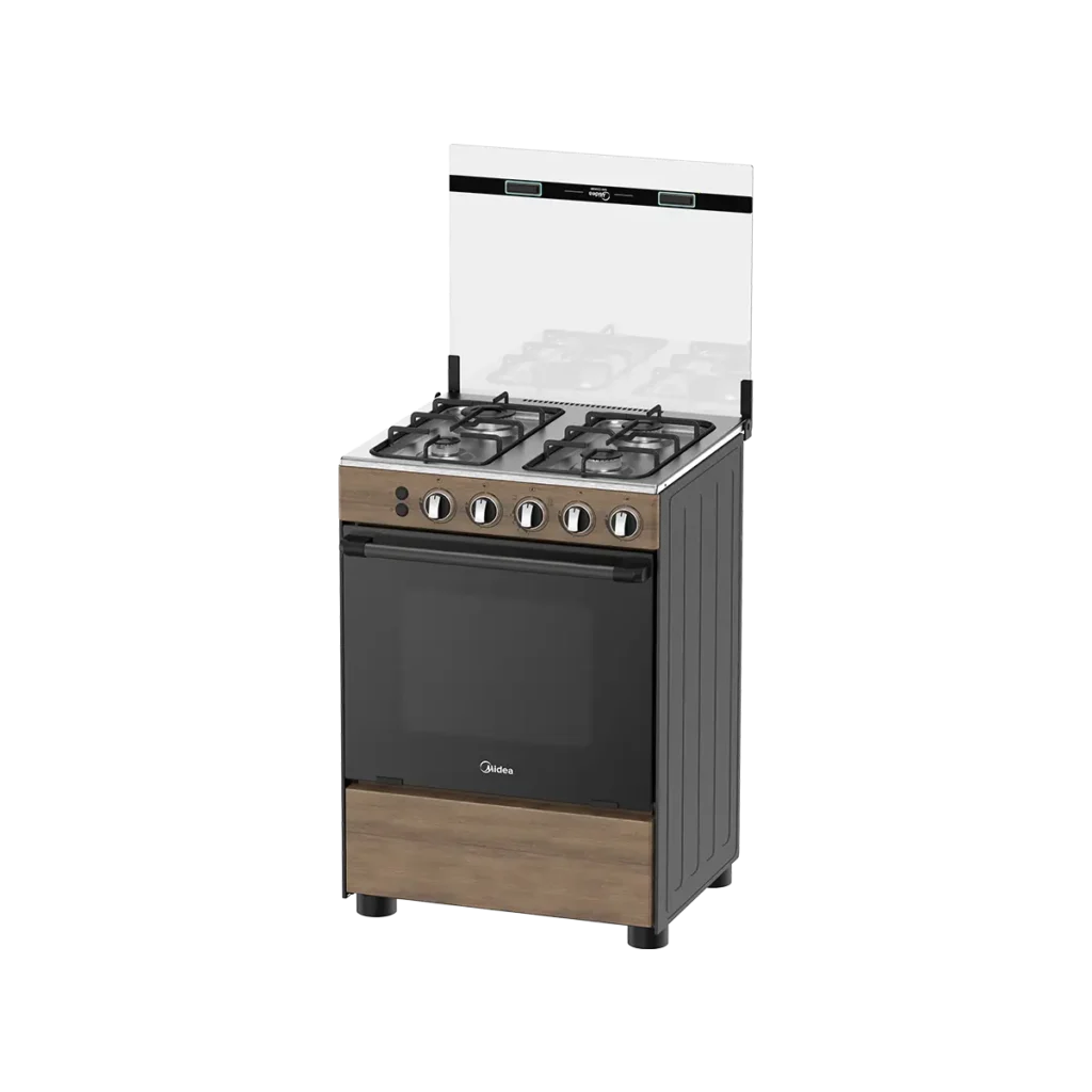 Midea 60x60cm 4 Burner  Oven Gas Cooker 6060 4G057 WD Wooden Body