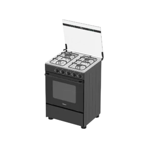 Midea 60x60cm 4 Burner  Oven Gas Cooker 6060 4G057 B Black