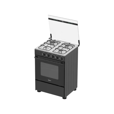 Midea 60x60cm 4 Burner & Oven Gas Cooker 6060-4G057-B Black