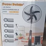 Power Deluxe 18 Inches Rechargeable Solar Standing Fan PFRC 45 I3