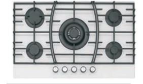 KitchenCraft 90cm Glass Built-in Cooker Hob GHL926 White