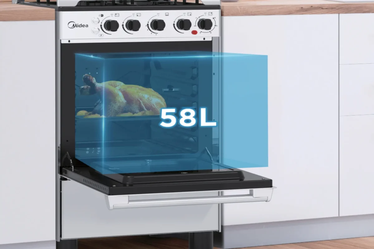 Midea 50x55cm 4 Cooktop Burners Gas Cooker 5055 4G057 B Black