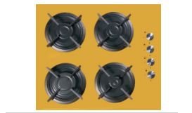 KitchenCraft 60cm Glass Built-in Cooker Hob Yellow KFG 6412 YL KC