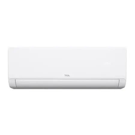 White TCL wall-mounted air conditioner with a digital display showing 26°C.