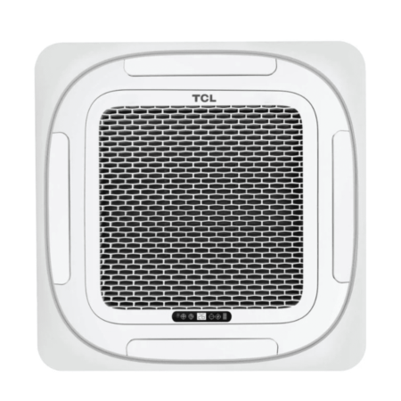White square appliance with rounded corners and a black front grille TCL logo above the grille