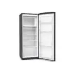 Open refrigerator with a top freezer showing empty shelves and door storage AEON Barossa 176L Single Door Refrigerator BRS190SS