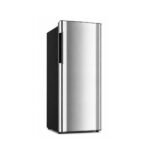 Tall stainless steel mini fridge with a brushed door and black side panel compact upright refrigerator AEON Barossa 176L Single Door Refrigerator BRS190SS