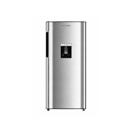 Barossa stainless steel side-by-side refrigerator/freezer with a front-mounted water dispenser on the door. AEON Barossa 176L Single Door Refrigerator BRS190SW