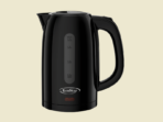 Black KenStar electric kettle with a side water level gauge MIN 05L MAX 17L on a light beige background