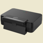 Black compact KenStar toastersandwich maker with a front slot and pull down tray plus green and red indicator lights on top