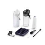 Infuser bottle kit with two bottles ice tray caps and cleaning tools in a compact set