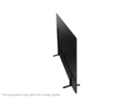 Slim black computer monitor on a stand viewed from the side with a slight downward angle disclaimer text reads Actual product may differ from image shown