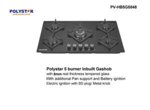 Polystar 8MM 5 Gas Burner Tempered Gas Hub PV HB5G5848