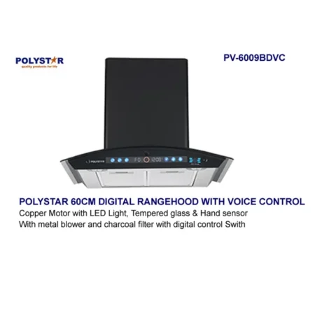 Polystar 60cm Digital Cooker Hood With Voice Control PV-6009BDVC
