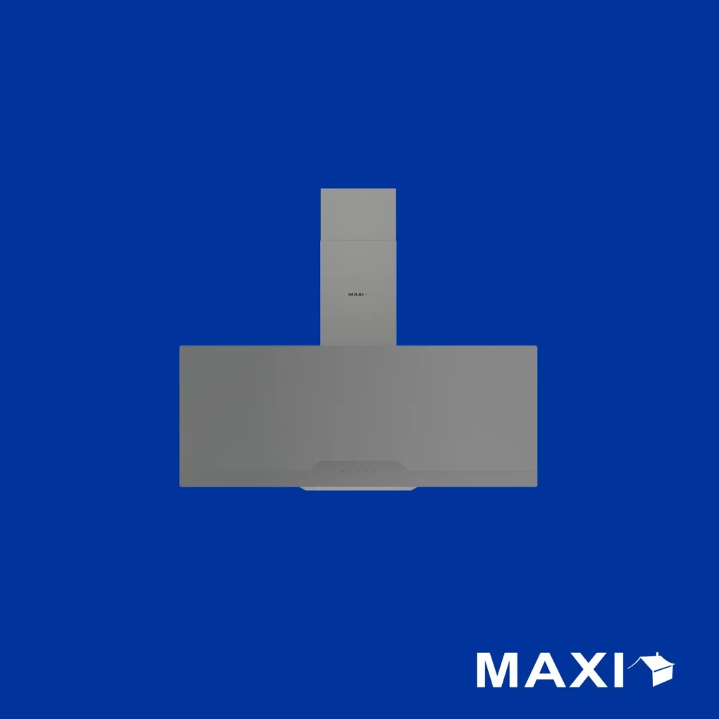 Maxi Hood 90cm Angled Curved Cooker Hood MAXIHOODD0029GR Grey Glass