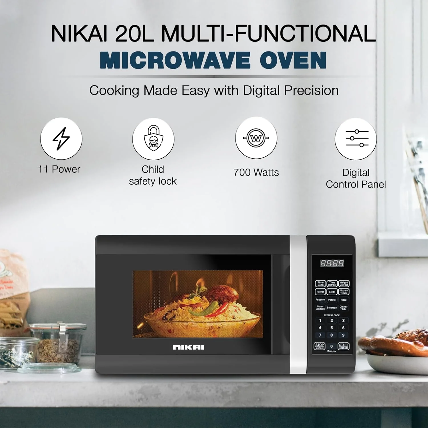 Nikai 700W 20L Microwave Oven NMO2010DB | Mitos Shoppers Nikai 700W 20L Microwave Oven NMO2010DB