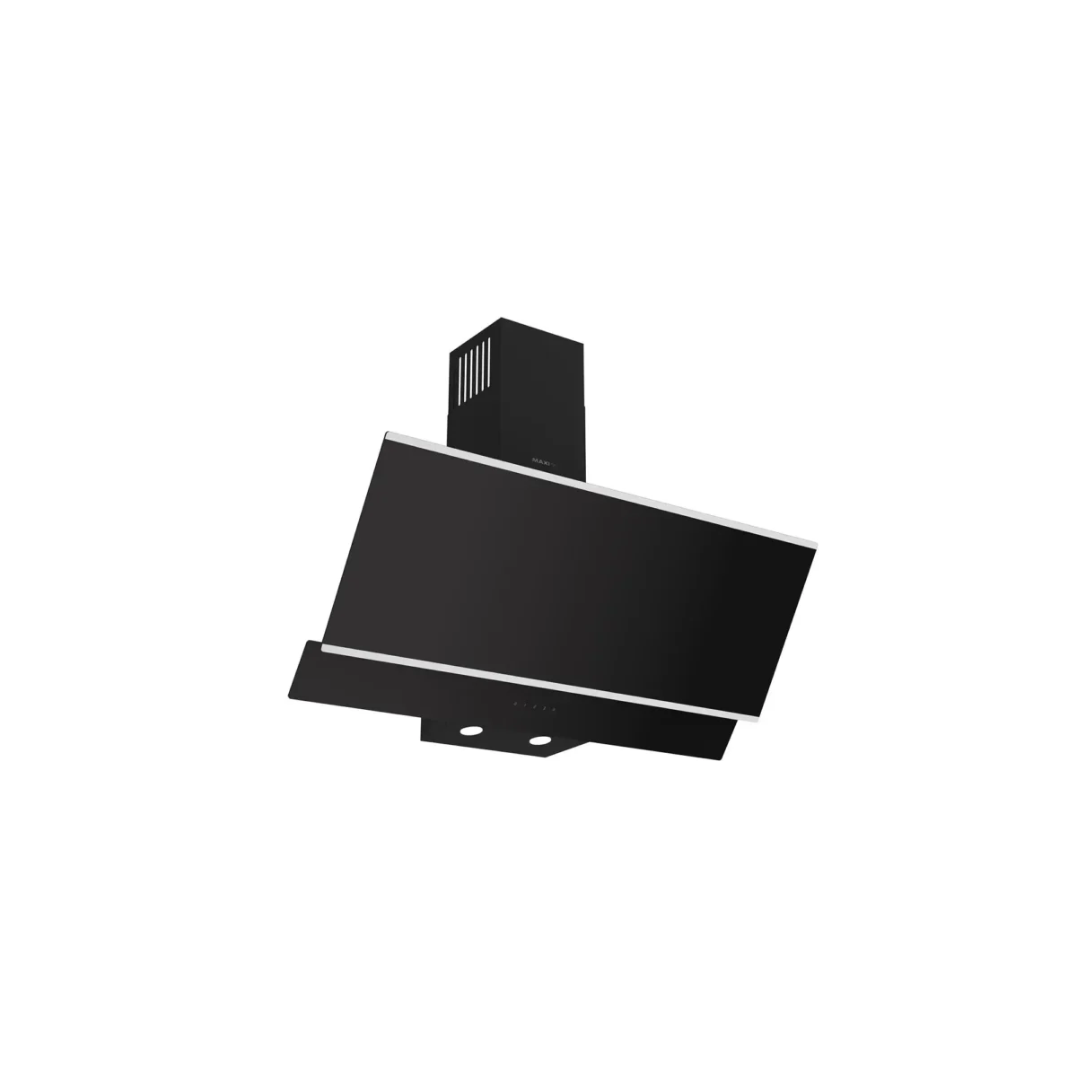 Maxi 90cm Angled Curved Cooker Hood MAXIHOODD0029BL Black Glass