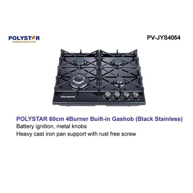 Polystar 60cm 4 Burner Built In Gas Hob Colored PV JYS4054