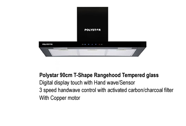 Polystar 90cm T-Shaped Digital Display Cooker Hood PV-TD9110B
